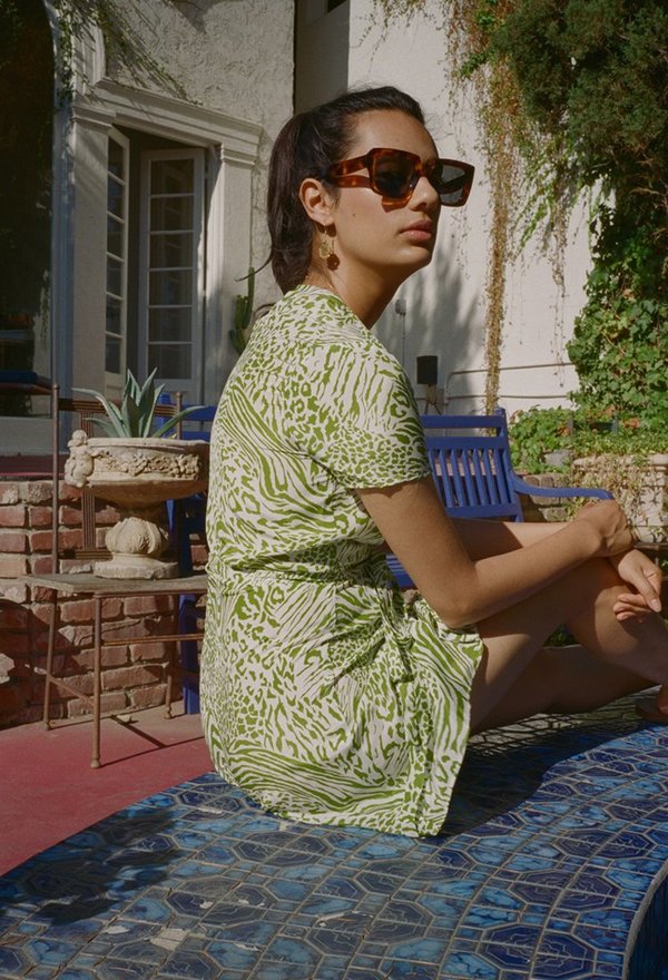 ciao lucia Zia Dress - Green Leopard | Garmentory