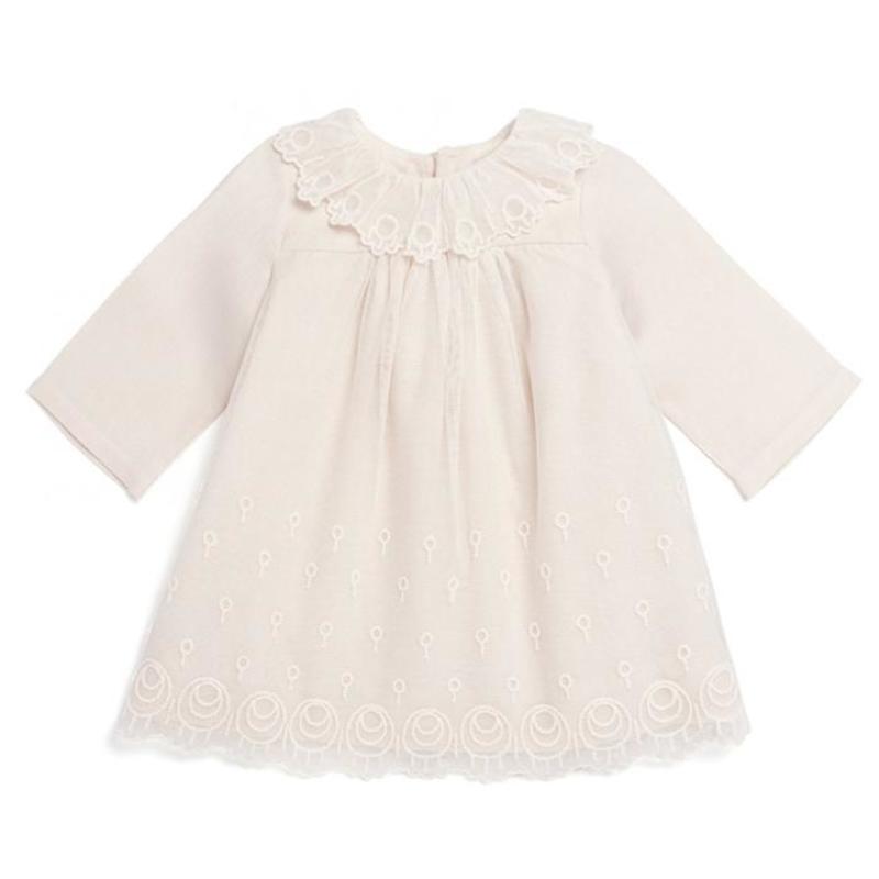 Bonpoint Baby Lace Dress With Collar Milk White Garmentory