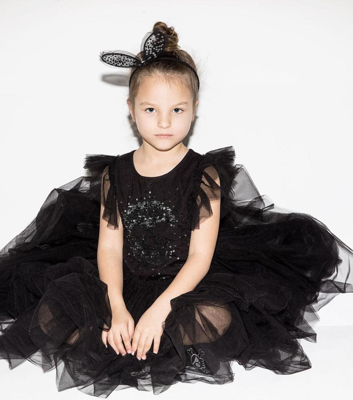 KIDS Nununu Embroidered Tutu Dress - BLACK - Image 2 of 3
