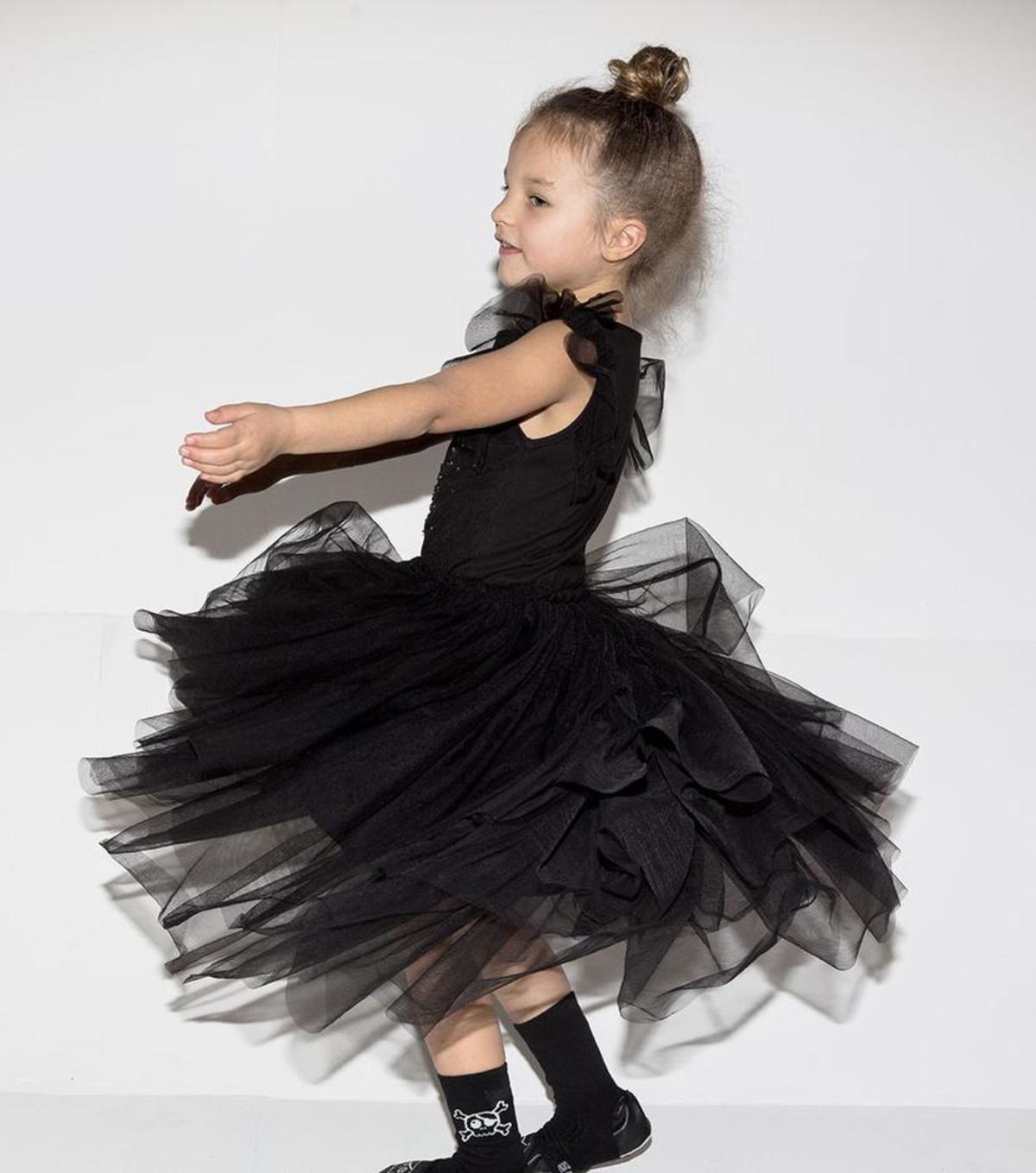 KIDS Nununu Embroidered Tutu Dress - BLACK - Image 3 of 3