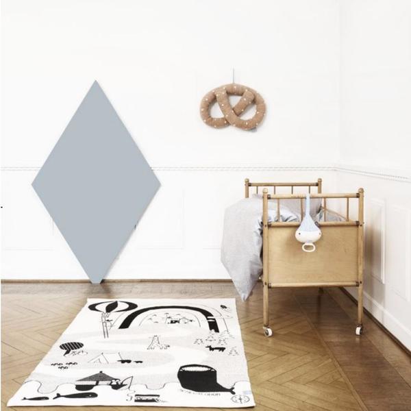 KIDS OYOY Mr. Megladon Adventure Rug - OFF WHITE/BLACK KIDS OYOY Mr. Megladon Adventure Rug - OFF WHITE/BLACK