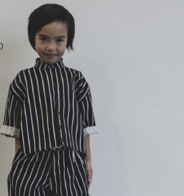 KIDS Meme Nico Cropped Button-Up Shirt - BLACK KIDS Meme Nico Cropped Button-Up Shirt - BLACK
