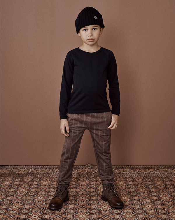 KIDS MAINIO Pinstripe Sweatpants - Brown KIDS MAINIO Pinstripe Sweatpants - Brown