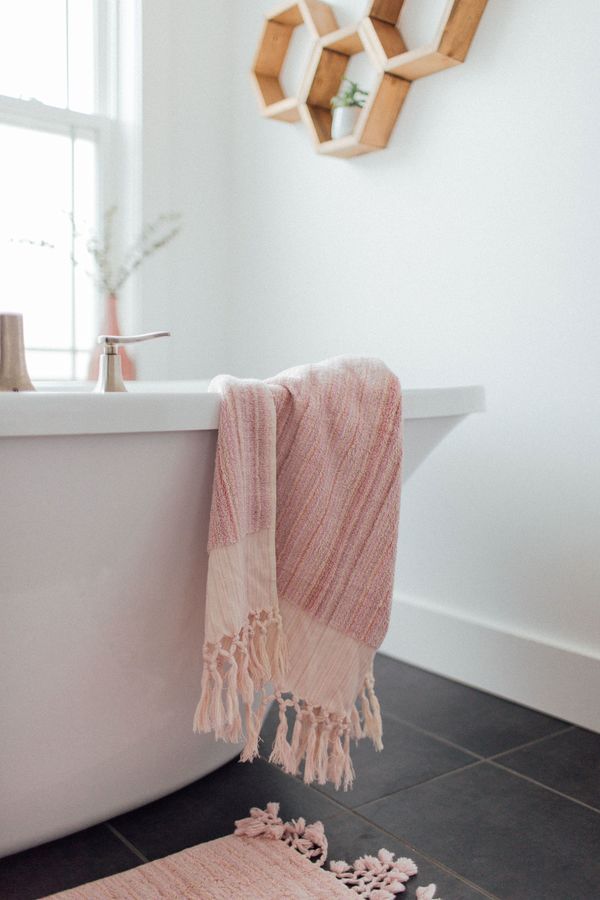Weft End Bath Towel Blush Pink Garmentory