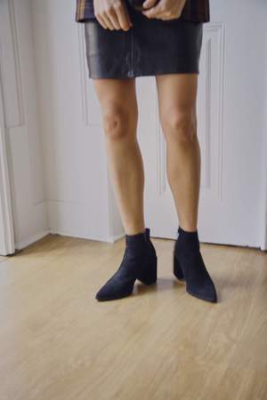 Truffle Textured Heel Boots - Black Truffle Textured Heel Boots - Black