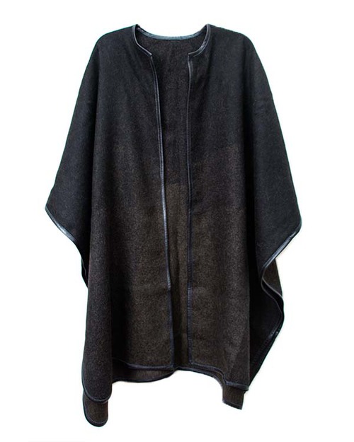 A Peace Treaty Handwoven Cocha Cape in Black and Surplus Green A Peace Treaty Handwoven Cocha Cape in Black and Surplus Green