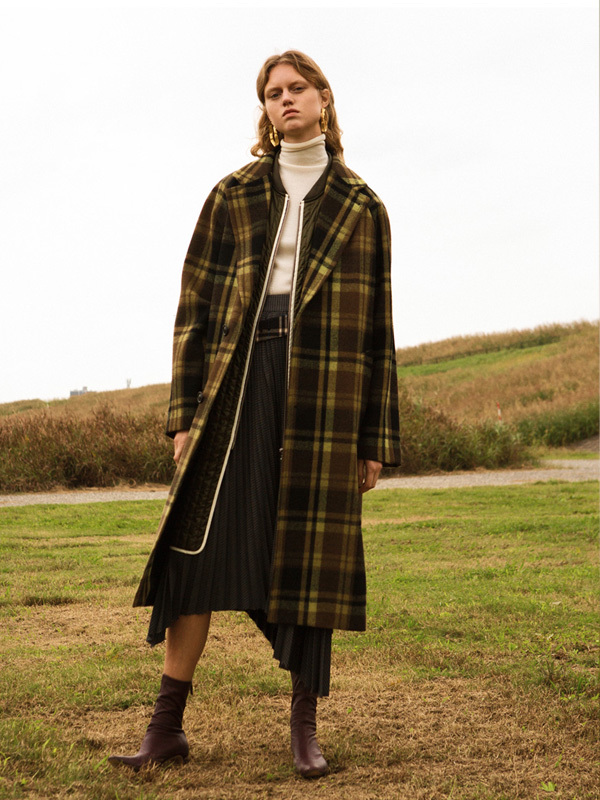 ANDERSSON BELL Miguel Raglan Coat - Green Check | Garmentory