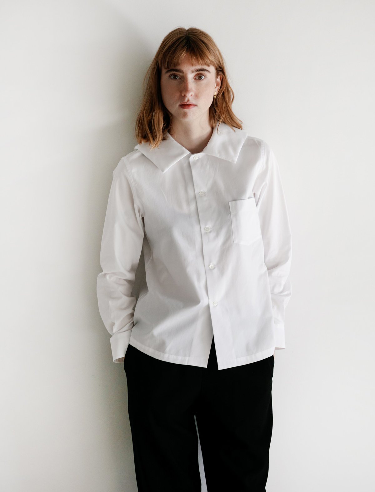 Comme des Garçons Padded Sailor Collar Shirt - White | Garmentory
