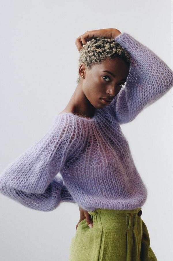 Maiami Mohair Pleated Sweater 