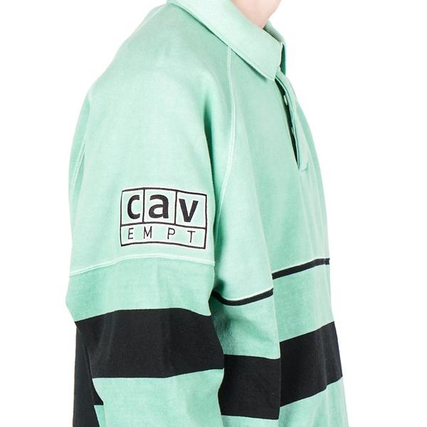 C.E CAVEMPT シーイー STRIPE COLLARED SWEAT L Cav Empt STRIPE COLLARED SWEAT - GREEN | Garmentory