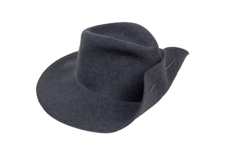 CLYDE Womens Black Wool Pinch Hat Wide Brim With Neck Shade Scarf Clyde ~ Black Brimmed Scarf Hat | MAIMOUN main image 2