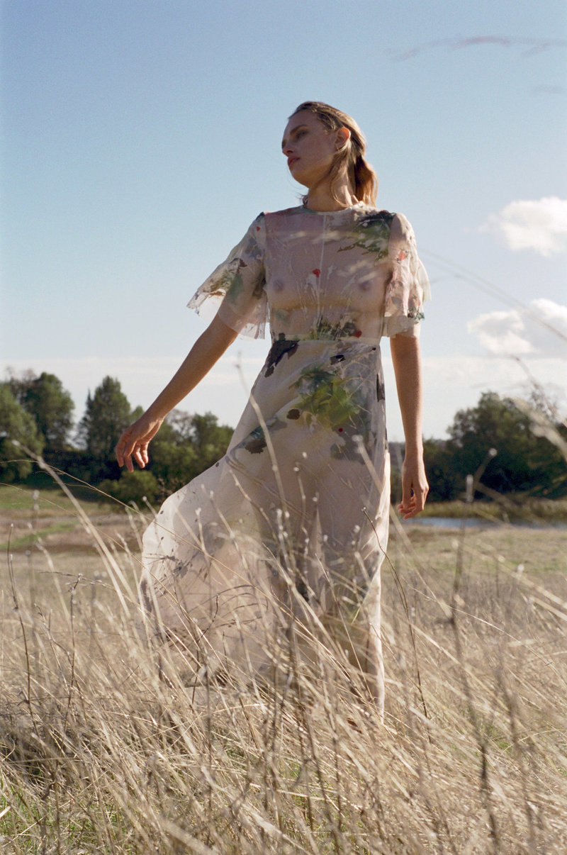 Kamperett Leonora Silk Organza Dress Hand Painted Garmentory