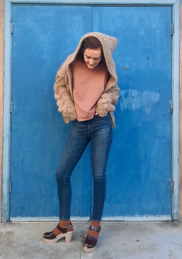 I love Mr Mittens Cable Hooded Bomber - Taupe | Garmentory