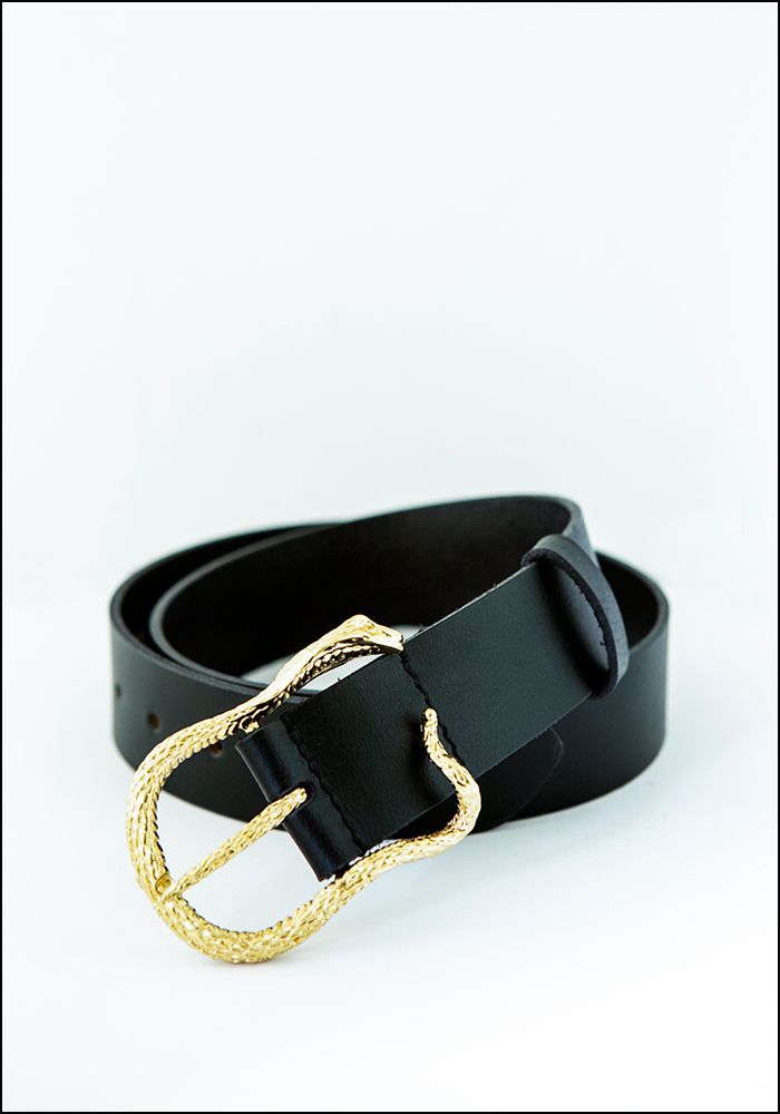 Laurence Bras Serpent Buckle Black Suede Leather Belt Size 90, (Missing Eye) Laurence Bras Viper Belt - BLACK | Garmentory main image 3
