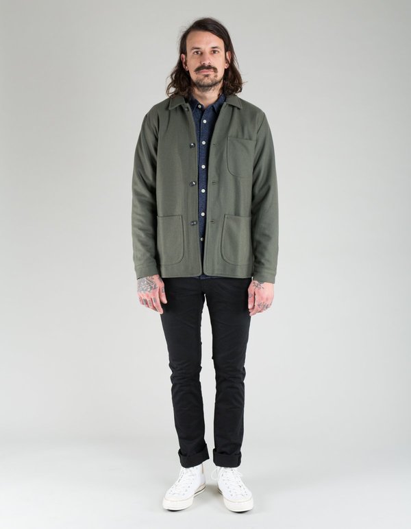 Native North Wool Utility Jacket Off Green Garmentory