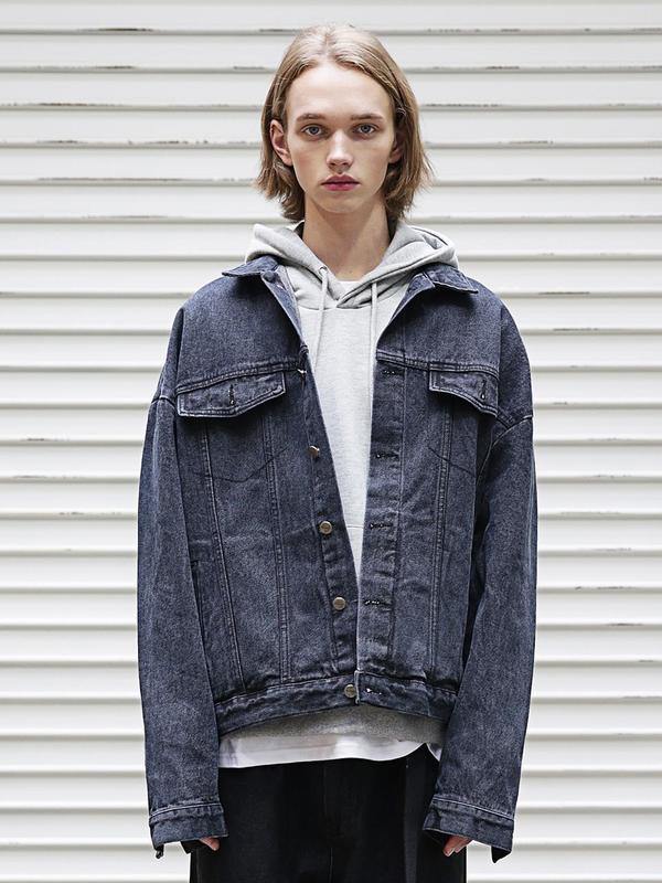 【massnoun】SB OVERSIZED DENIM JACKET MASSNOUN SB Oversized Denim Jacket - Black | Garmentory