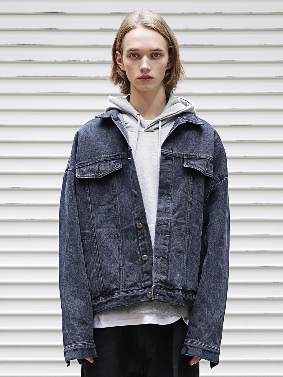 【massnoun】SB OVERSIZED DENIM JACKET MASSNOUN SB Oversized Denim Jacket - Black | Garmentory