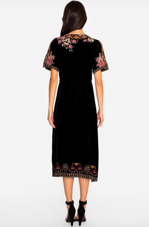 johnny was joanna velvet wrap dress