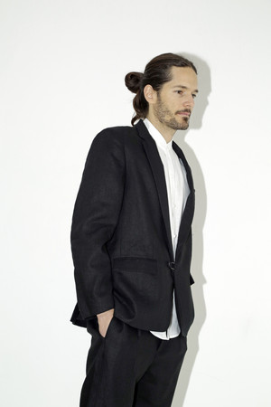 black linen suit jacket