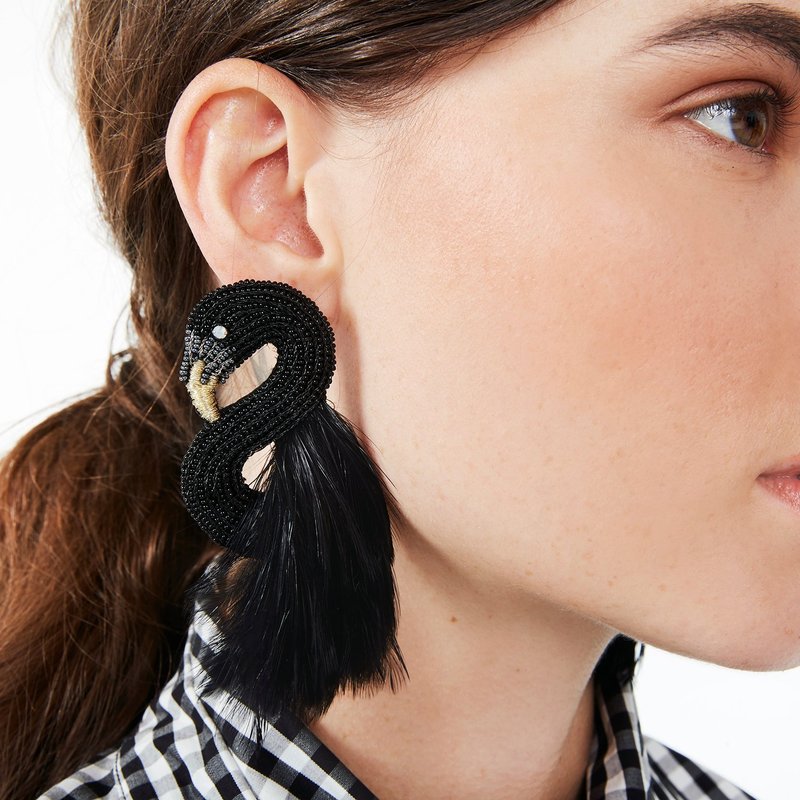 Mignonne Gavigan Swan Earrings Black Garmentory