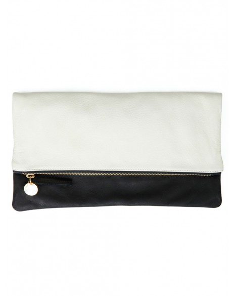Clare Vivier Foldover Clutch - black & white contrast Clare Vivier Foldover Clutch - black & white contrast