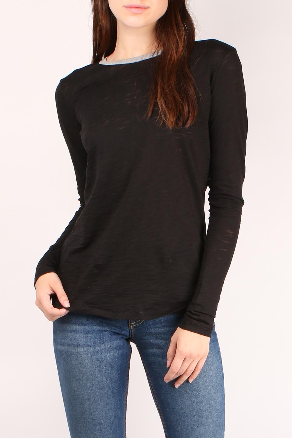 Tulle Long Sleeve Tee Black - Goldie Lewinter