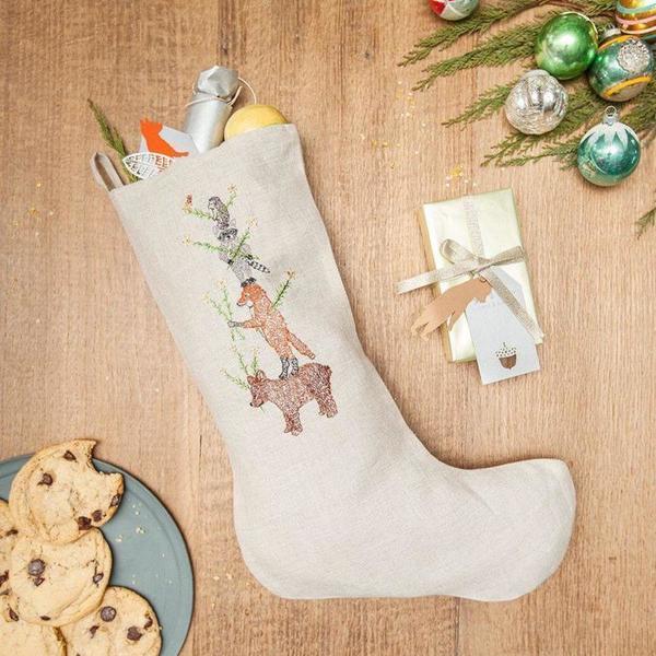 Kids Coral and Tusk Embroidered Large Tree Stocking | Garmentory