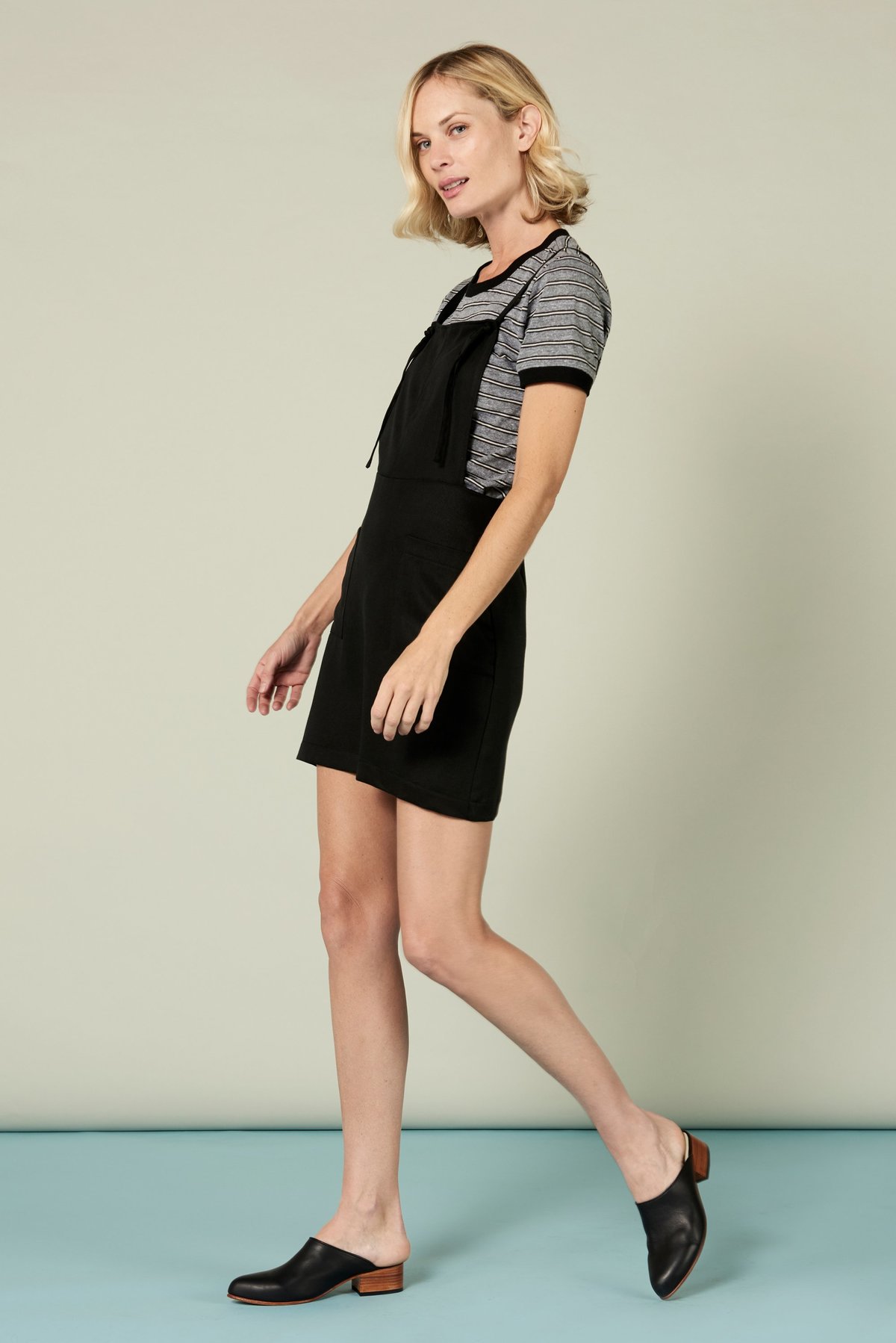 Whimsy + Row Delia Pinafore Dress - Black | Garmentory