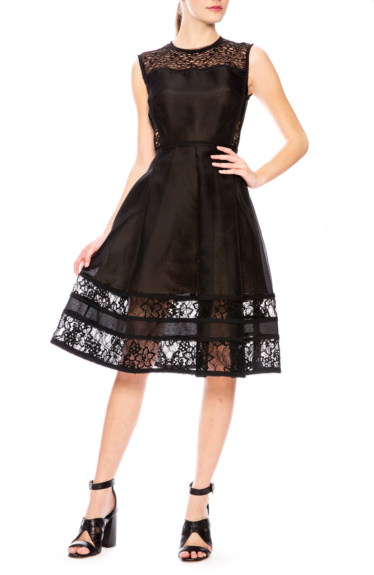 Jason Wu Lace and Silk Dress - Black | Garmentory