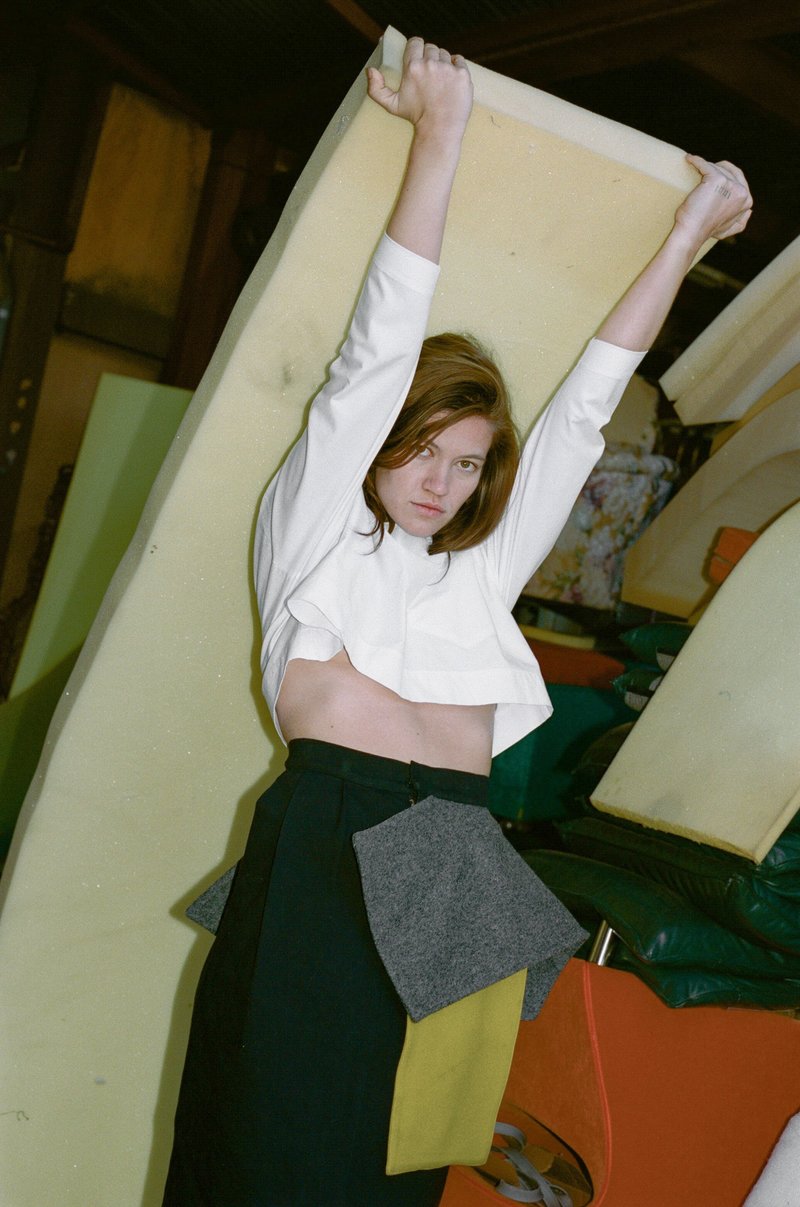 Nancy Stella Soto Peplum Denim Skirt - Black