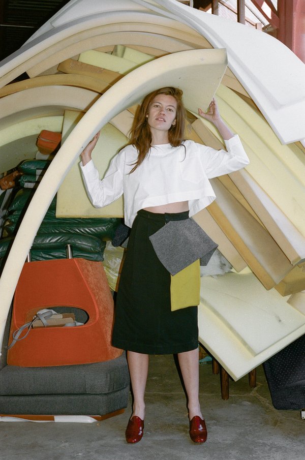 Nancy Stella Soto Peplum Denim Skirt - Black