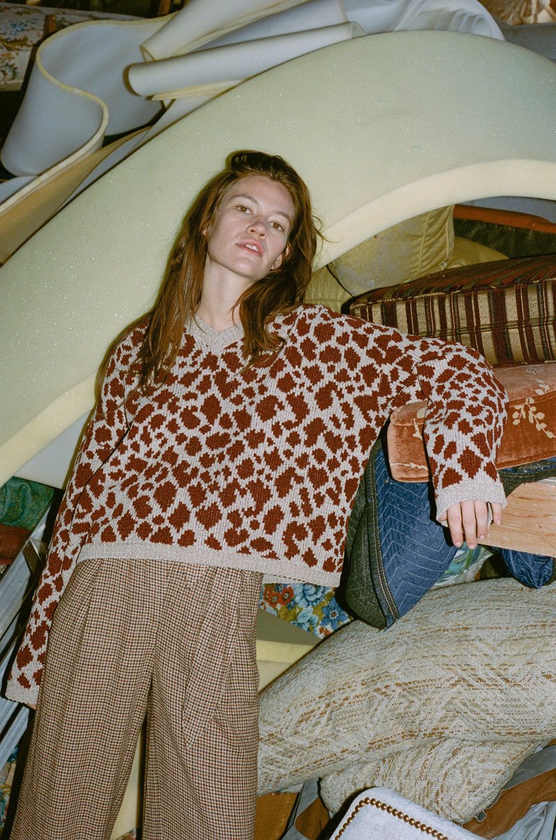 Nanushka Jamal Sweater - Red Ocelot Print | Garmentory