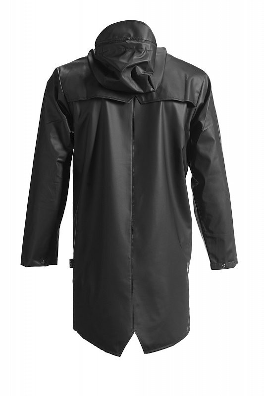 Unisex Rains Black Hooded Rain Coat Unisex Rains Black Hooded Rain Coat
