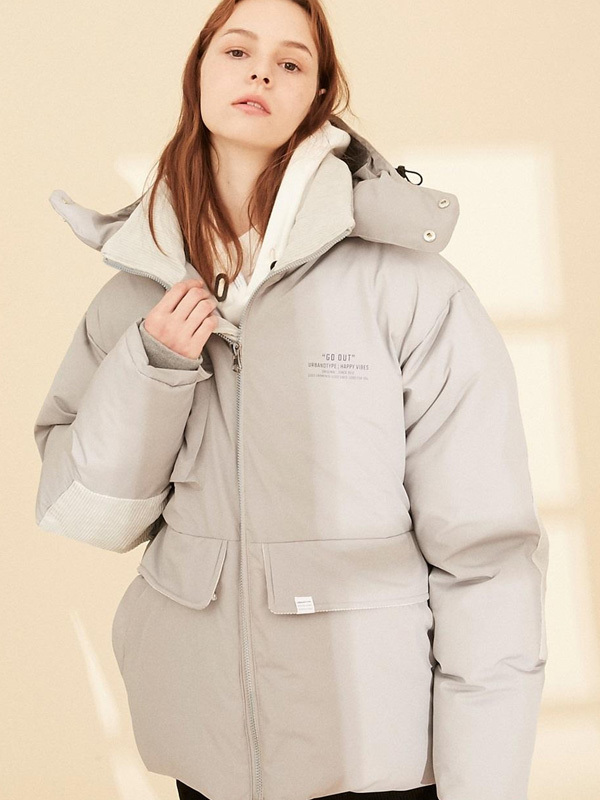 URBANDTYPE Heavy Duck Down Short Padding Jacket - Gray