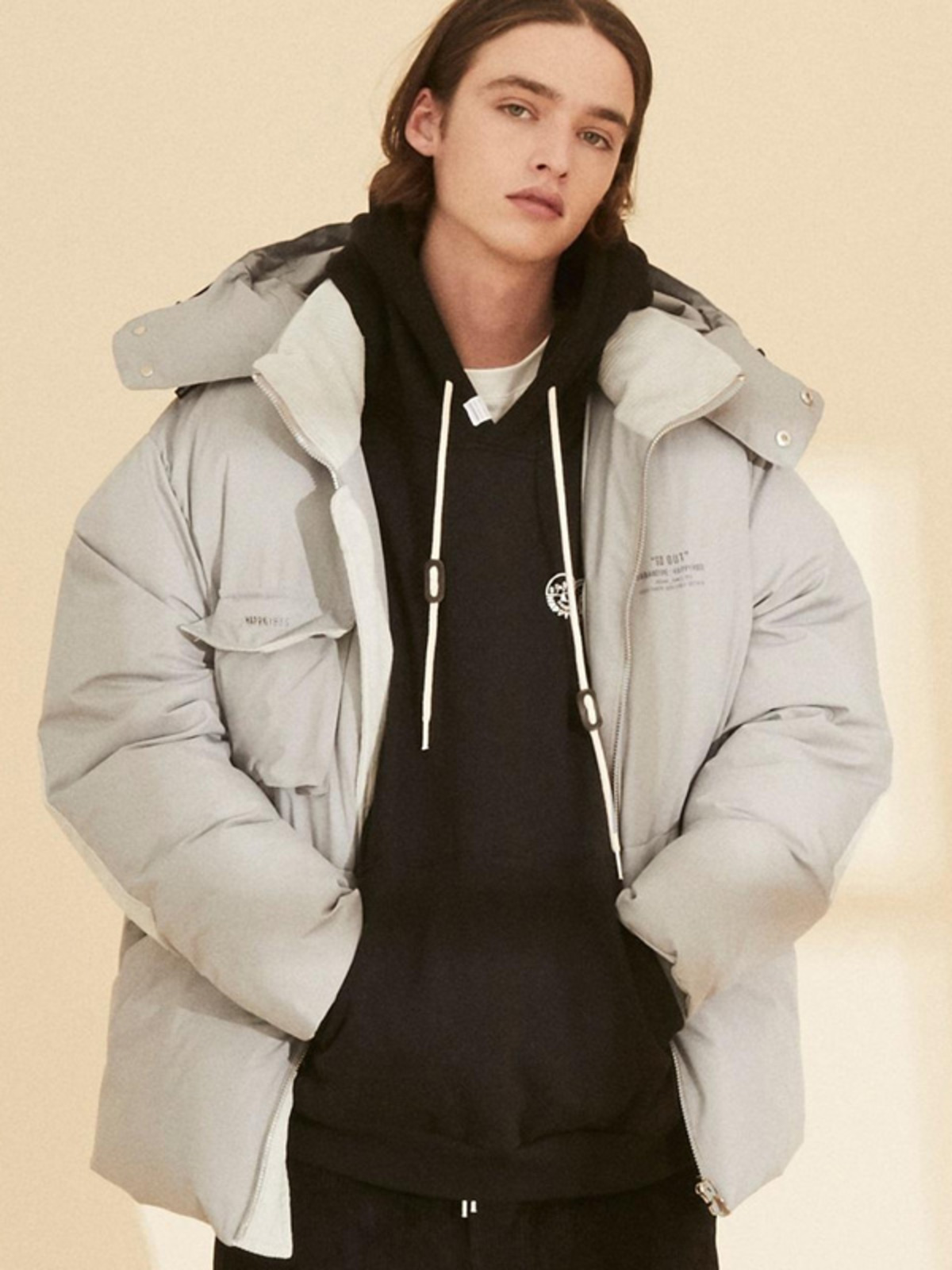 URBANDTYPE Heavy Duck Down Short Padding Jacket - Gray