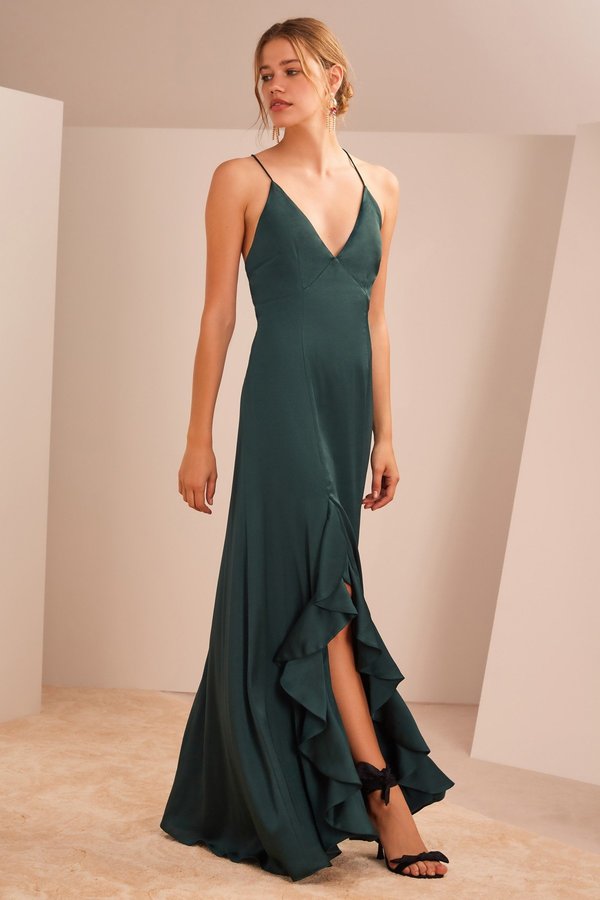 finders keepers green dress Women's black & multicolour foliage aline dress main image 1