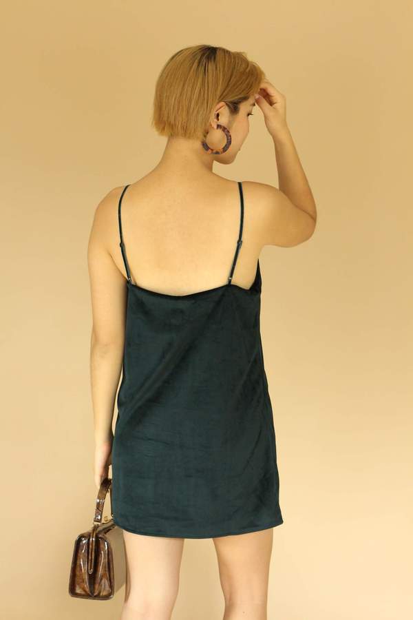 Six Crisp Days Velvet Mini Dress - Dark Green Six Crisp Days Velvet Mini Dress - Dark Green