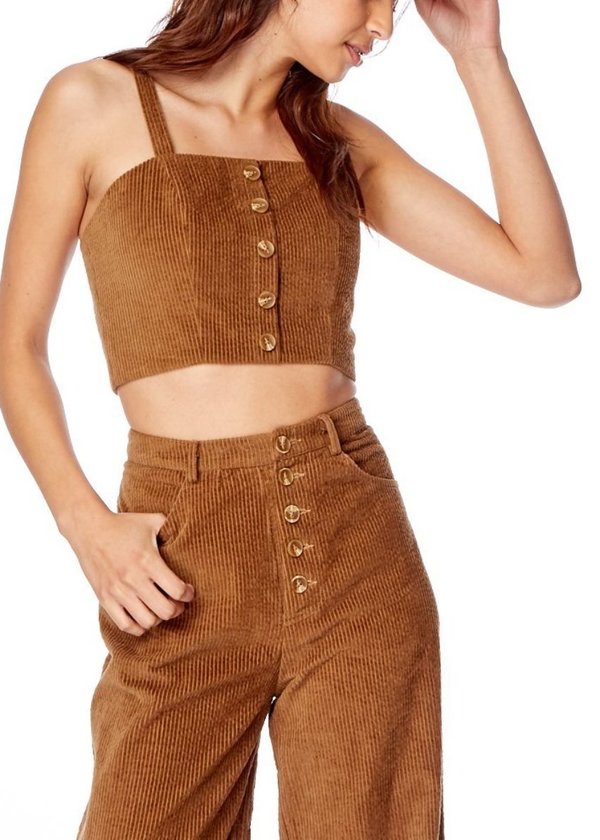 Lost + Wander High Waist Corduroy Pants - Brown Lost + Wander High Waist Corduroy Pants - Brown