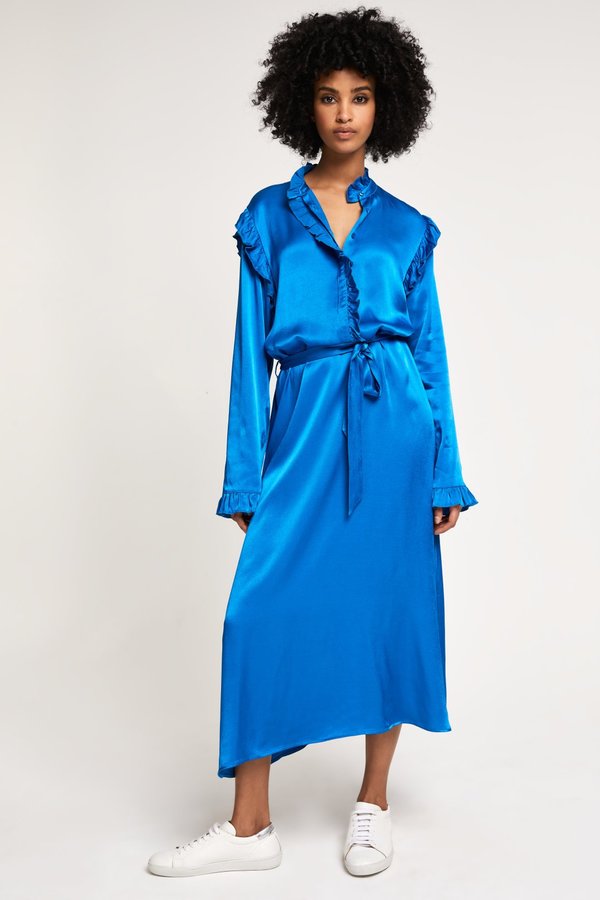 Closed Everly Statement Dress - Electric Blue | Garmentory Closed Everly Statement Dress - Electric Blue | Garmentory
