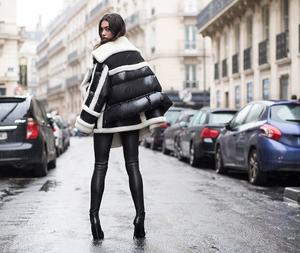 Nicole Benisti Montaigne Shearling Puffer Jacket - Black/White
