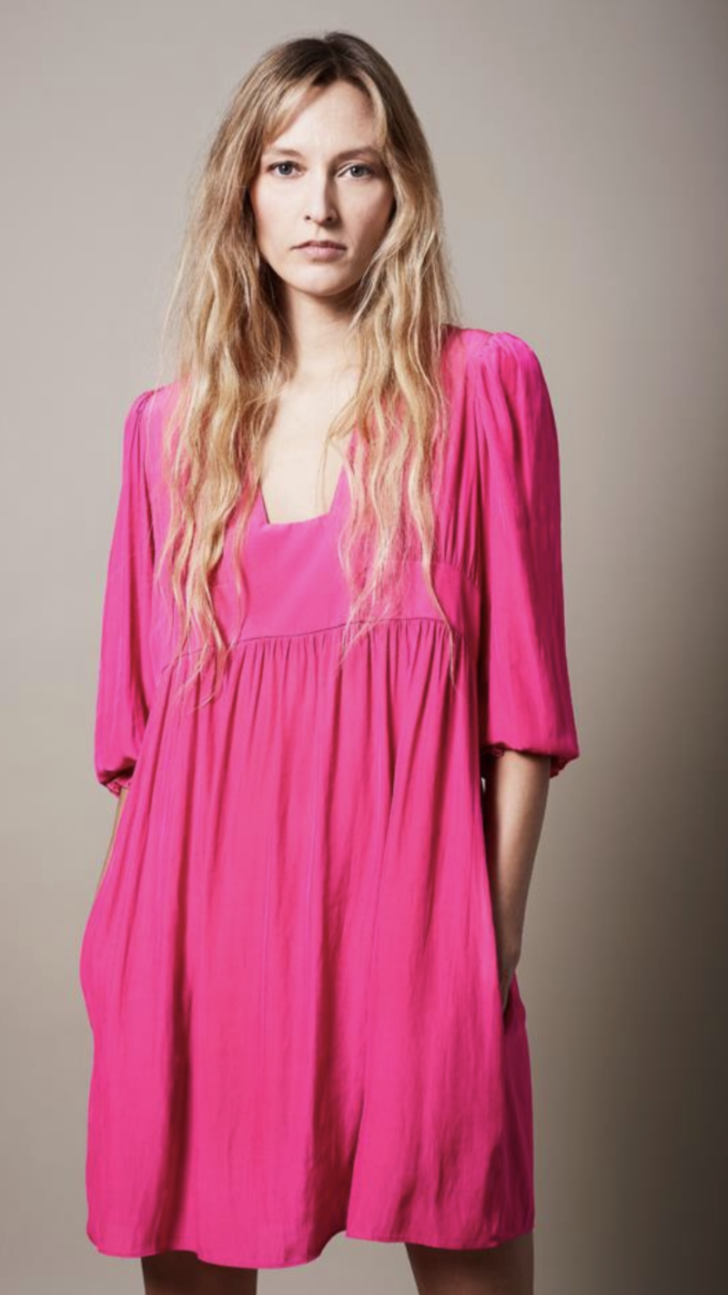 knee length dresses for ladies Anouk Heart Cut Out Mini Dress in Magenta