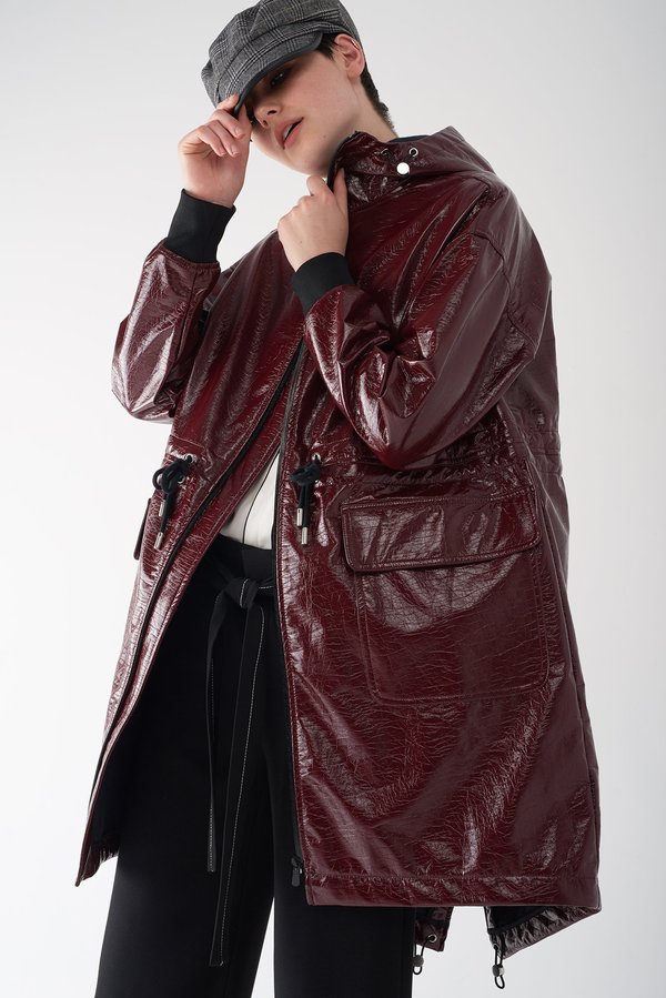 Sosken Greta Patent Leather Raincoat 