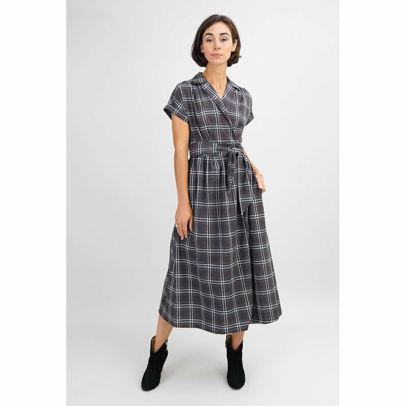 Amy Kuschel Roman Holiday Dress - Grey Plaid | Garmentory