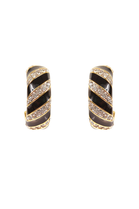 Mode Marteau Vintage Swarovski Half-Hoop Earrings Mode Marteau Vintage Swarovski Half-Hoop Earrings