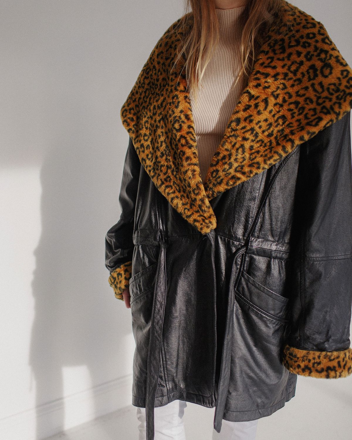 shawl collar leather jacket