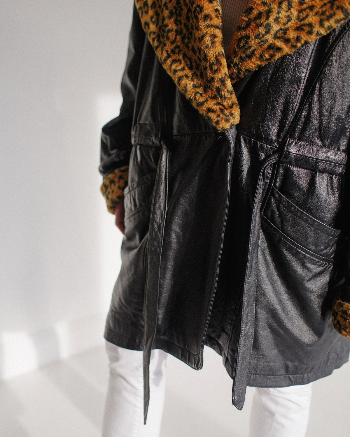 shawl collar leather jacket