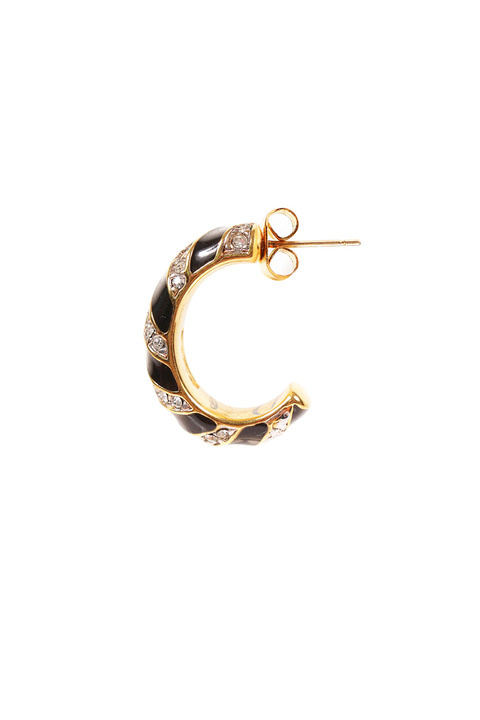 Mode Marteau Vintage Swarovski Half-Hoop Earrings Mode Marteau Vintage Swarovski Half-Hoop Earrings