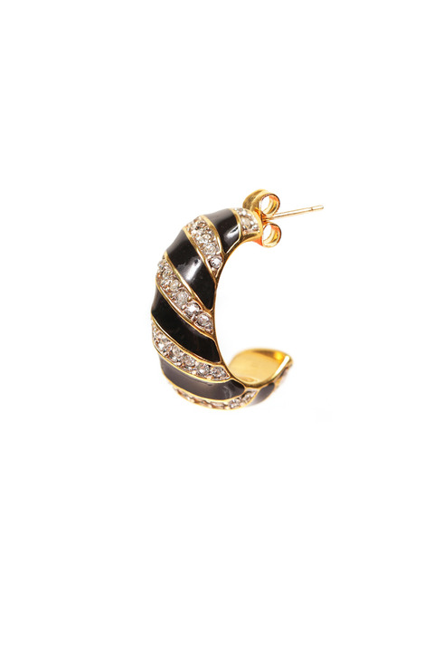 Mode Marteau Vintage Swarovski Half-Hoop Earrings Mode Marteau Vintage Swarovski Half-Hoop Earrings