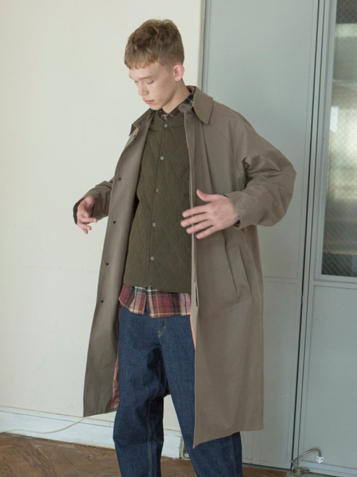 RAGLAN MAC COAT NATURAL COLOR ALPACA STOLE CLOTH - MARKAWARE