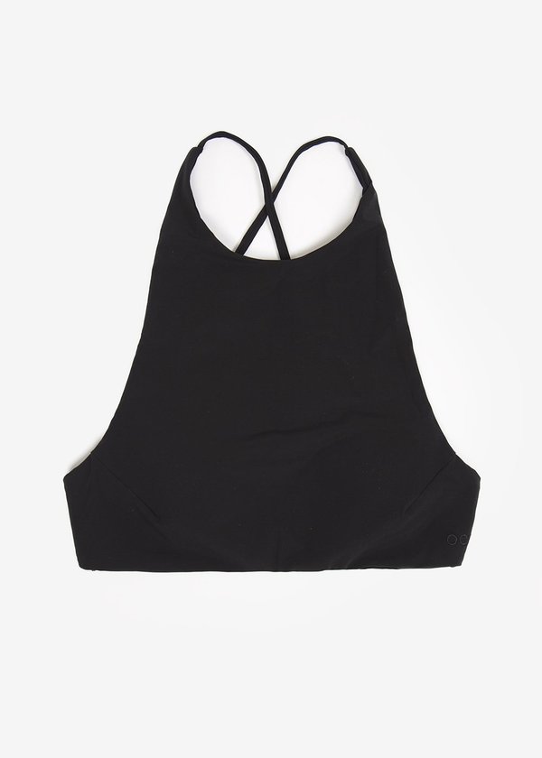 black halter swim top